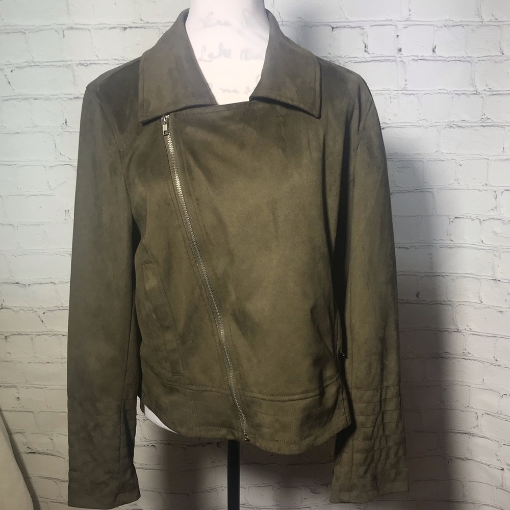 Faux Suede Moto Jacket.  Bagatelle; Size XL